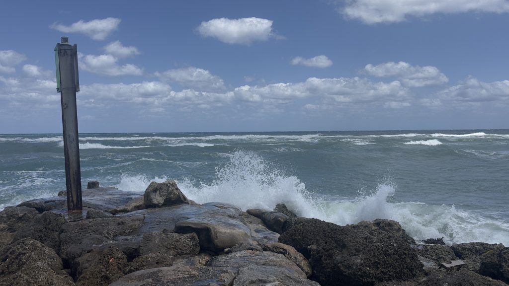 Large waves at Boca Inlet, April 21, 2026. (Photo: Boca Daily News)