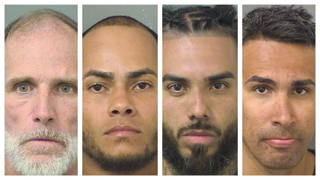 Mug Shots: David Scott Howell; Jeffry Otoniel Pimentel Mena; Santiago Castro Valencia; Luis Miguel Gonzalez Fernandez. (All Photos: Palm Beach County Jail)