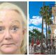 Nancy Simons (left, Palm Beach County Jail photo) and Villagio restaurant (Boca Daily News photo).