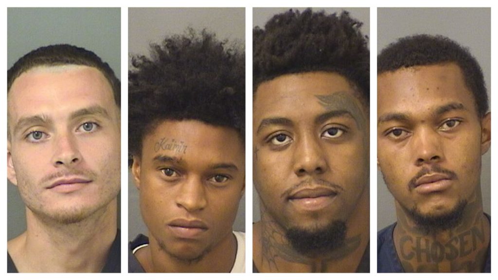 Jeremiah Jermaine Gonzalez, Jai’rus Sutton, Jeremiah Maurice Jackson and Rashod Lorenzo Evans. (Photos: Palm Beach County Jail)