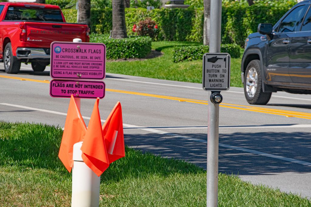 The future location of in-road embedded LED lights in Highland Beach along A1A. (Photo: Boca Daily News)