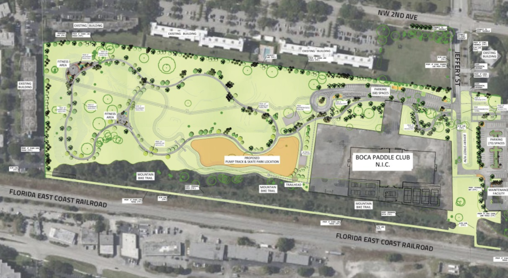 The future location of a 42,00 square foot skate park at Boca Raton's North Park complex, Sept. 2026. (Credit: Planning Document)