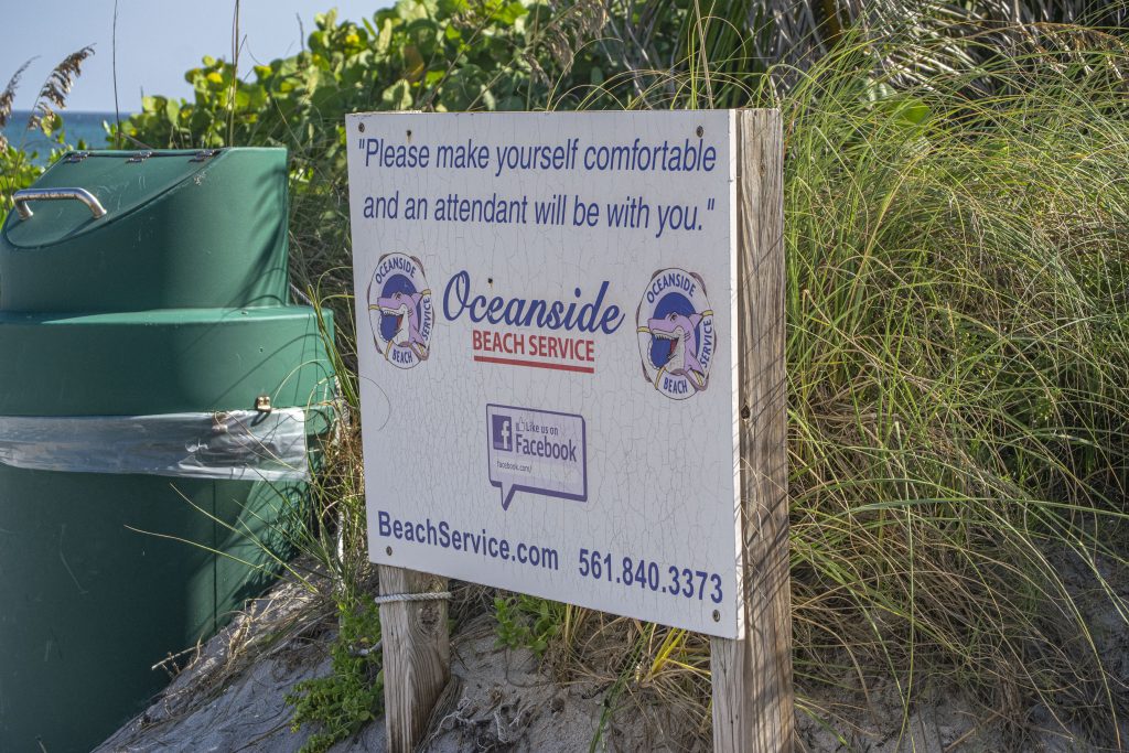 Beach equipment rentals at South Beach Park in Boca Raton, FL by Oceanside Beach Service. (Photo: Boca Daily News)