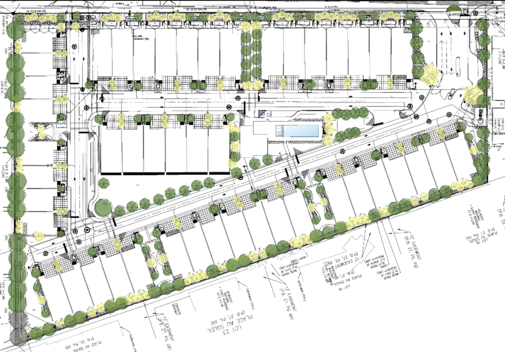 A new 47-unit development in a triangular parcel between Delray Beach and the Town of Gulf Stream along Federal Highway. (Planning Document)
