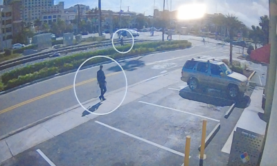 Surveillance footage capturing a fatal police shooting in Boca Raton, FL, Dec. 2024, as released in Oct. 2026. (Boca Daily News)