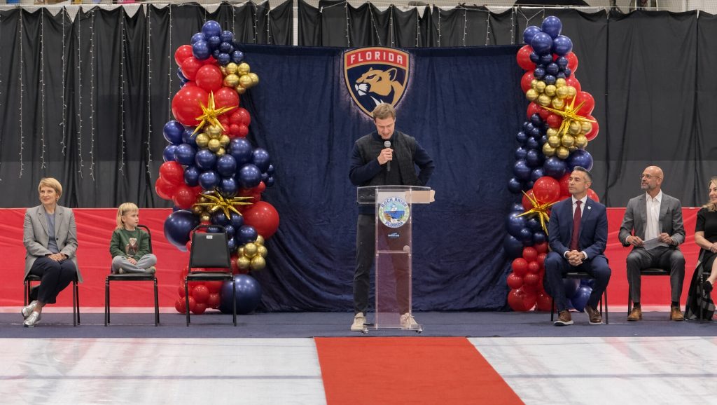 Florida Panthers captain Sasha Barkov received the key to the city in Boca Raton, FL, Oct. 8, 2026. (Photo: Boca Daily News)