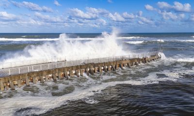 Waves crash at Boynton Inlet, Palm Beach County, FL, Oct. 20, 2026. (Credit: Boca Daily News)