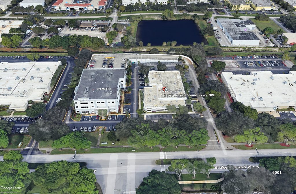 The site of the future 'Park Tower at Broken Sound' building. (Google Earth)