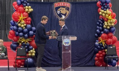 Florida Panthers captain Sasha Barkov received the key to the city in Boca Raton, FL, Oct. 8, 2026. (Photo: Boca Daily News)